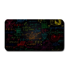 Mathematical-colorful-formulas-drawn-by-hand-black-chalkboard Medium Bar Mat by Simbadda