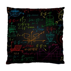 Mathematical-colorful-formulas-drawn-by-hand-black-chalkboard Standard Cushion Case (one Side) by Simbadda