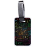 Mathematical-colorful-formulas-drawn-by-hand-black-chalkboard Luggage Tag (two sides) Front