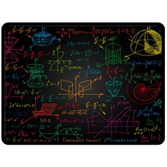 Mathematical-colorful-formulas-drawn-by-hand-black-chalkboard Two Sides Fleece Blanket (large) by Simbadda