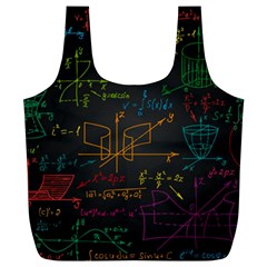 Mathematical-colorful-formulas-drawn-by-hand-black-chalkboard Full Print Recycle Bag (xl) by Simbadda