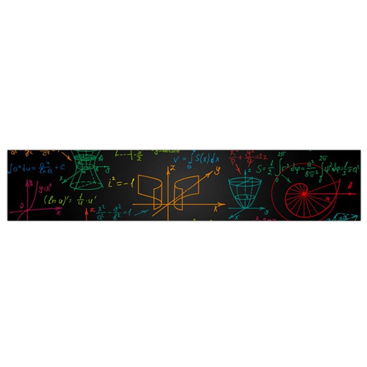 Mathematical-colorful-formulas-drawn-by-hand-black-chalkboard Small Premium Plush Fleece Scarf