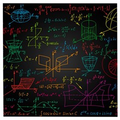 Mathematical-colorful-formulas-drawn-by-hand-black-chalkboard Wooden Puzzle Square by Simbadda