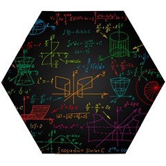 Mathematical-colorful-formulas-drawn-by-hand-black-chalkboard Wooden Puzzle Hexagon by Simbadda