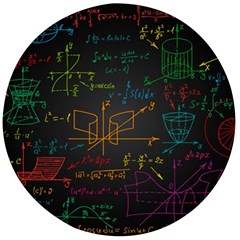 Mathematical-colorful-formulas-drawn-by-hand-black-chalkboard Wooden Bottle Opener (round) by Simbadda