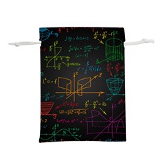 Mathematical-colorful-formulas-drawn-by-hand-black-chalkboard Lightweight Drawstring Pouch (l) by Simbadda