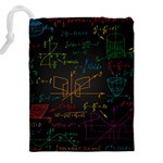 Mathematical-colorful-formulas-drawn-by-hand-black-chalkboard Drawstring Pouch (4XL) Back