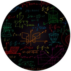 Mathematical-colorful-formulas-drawn-by-hand-black-chalkboard Uv Print Round Tile Coaster by Simbadda