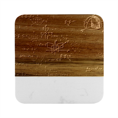 Mathematical-colorful-formulas-drawn-by-hand-black-chalkboard Marble Wood Coaster (square)