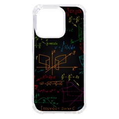 Mathematical-colorful-formulas-drawn-by-hand-black-chalkboard Iphone 14 Pro Tpu Uv Print Case by Simbadda