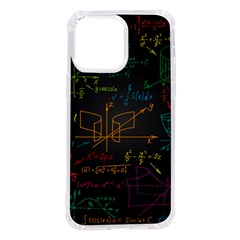 Mathematical-colorful-formulas-drawn-by-hand-black-chalkboard Iphone 14 Pro Max Tpu Uv Print Case by Simbadda