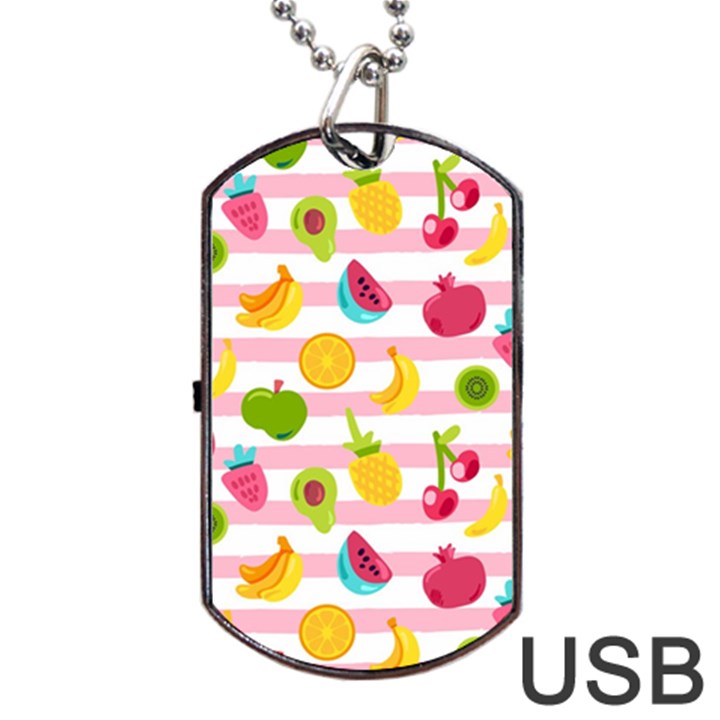 Tropical-fruits-berries-seamless-pattern Dog Tag USB Flash (Two Sides)