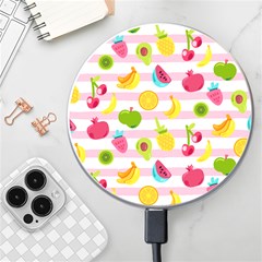 Tropical-fruits-berries-seamless-pattern Wireless Fast Charger(white) by Simbadda