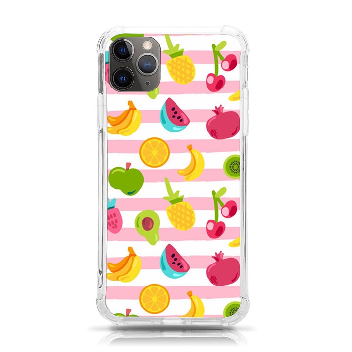 Tropical-fruits-berries-seamless-pattern iPhone 11 Pro Max 6.5 Inch TPU UV Print Case