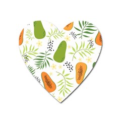 Seamless-tropical-pattern-with-papaya Heart Magnet