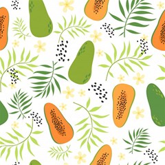 Seamless-tropical-pattern-with-papaya Play Mat (rectangle) by Simbadda