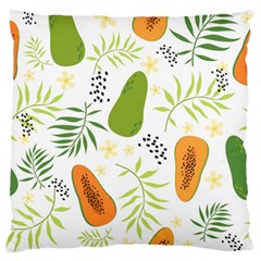 Seamless-tropical-pattern-with-papaya Large Premium Plush Fleece Cushion Case (one Side)