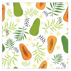 Seamless-tropical-pattern-with-papaya Square Satin Scarf (36  X 36 )