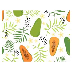 Seamless-tropical-pattern-with-papaya Two Sides Premium Plush Fleece Blanket (extra Small)