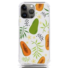 Seamless-tropical-pattern-with-papaya Iphone 13 Pro Max Tpu Uv Print Case by Simbadda