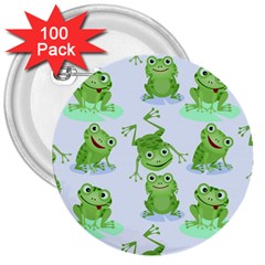 Cute-green-frogs-seamless-pattern 3  Buttons (100 Pack)  by Simbadda