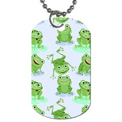 Cute-green-frogs-seamless-pattern Dog Tag (one Side) by Simbadda