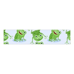 Cute-green-frogs-seamless-pattern Velvet Scrunchie by Simbadda