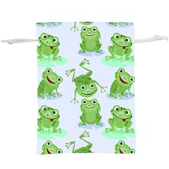 Cute-green-frogs-seamless-pattern Lightweight Drawstring Pouch (xl) by Simbadda