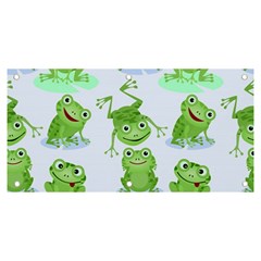 Cute-green-frogs-seamless-pattern Banner And Sign 6  X 3  by Simbadda