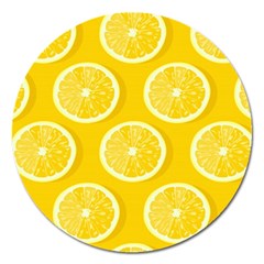 Lemon-fruits-slice-seamless-pattern Magnet 5  (round) by Simbadda