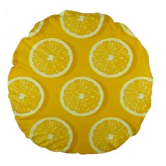 Lemon-fruits-slice-seamless-pattern Large 18  Premium Round Cushions by Simbadda