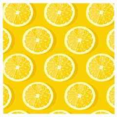 Lemon-fruits-slice-seamless-pattern Wooden Puzzle Square by Simbadda