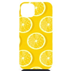 Lemon-fruits-slice-seamless-pattern Iphone 14 Plus Black Uv Print Case by Simbadda