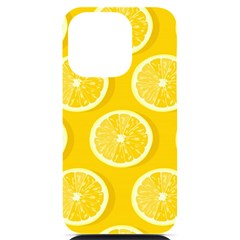 Lemon-fruits-slice-seamless-pattern Iphone 14 Pro Black Uv Print Case