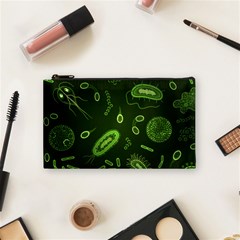 Bacteria-virus-seamless-pattern-inversion Cosmetic Bag (small) by Simbadda