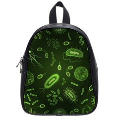 Bacteria-virus-seamless-pattern-inversion School Bag (small) by Simbadda