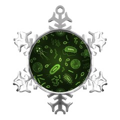 Bacteria-virus-seamless-pattern-inversion Metal Small Snowflake Ornament by Simbadda