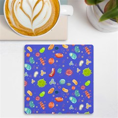 Virus-seamless-pattern Uv Print Square Tile Coaster  by Simbadda