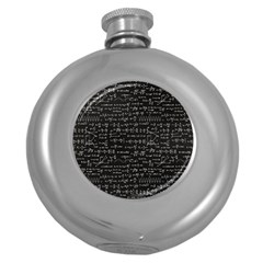 Math-equations-formulas-pattern Round Hip Flask (5 Oz) by Simbadda