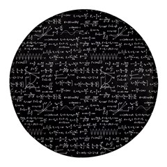 Math-equations-formulas-pattern Round Glass Fridge Magnet (4 Pack) by Simbadda