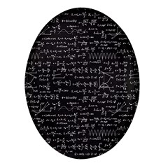 Math-equations-formulas-pattern Oval Glass Fridge Magnet (4 Pack) by Simbadda