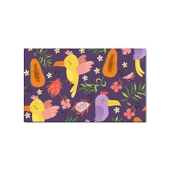 Exotic-seamless-pattern-with-parrots-fruits Sticker (rectangular) by Simbadda