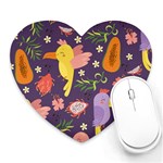 Exotic-seamless-pattern-with-parrots-fruits Heart Mousepad Front