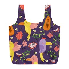 Exotic-seamless-pattern-with-parrots-fruits Full Print Recycle Bag (l) by Simbadda