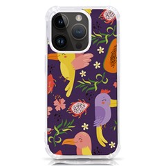 Exotic-seamless-pattern-with-parrots-fruits Iphone 14 Pro Tpu Uv Print Case by Simbadda