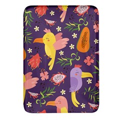 Exotic-seamless-pattern-with-parrots-fruits Rectangular Glass Fridge Magnet (4 Pack) by Simbadda