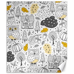 Doodle-seamless-pattern-with-autumn-elements Canvas 20  X 24  by Simbadda