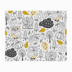 Doodle-seamless-pattern-with-autumn-elements Small Glasses Cloth (2 Sides) by Simbadda