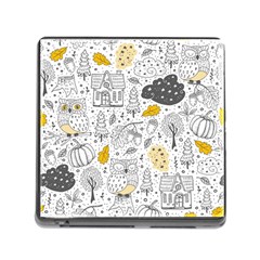 Doodle-seamless-pattern-with-autumn-elements Memory Card Reader (square 5 Slot) by Simbadda