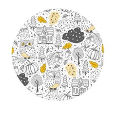 Doodle-seamless-pattern-with-autumn-elements Mini Round Pill Box (pack Of 5) by Simbadda